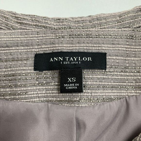 Ann Taylor Jacket Womens XS Extra Small Multicolor Hidden Snap Button Textured - Picture 10 of 14